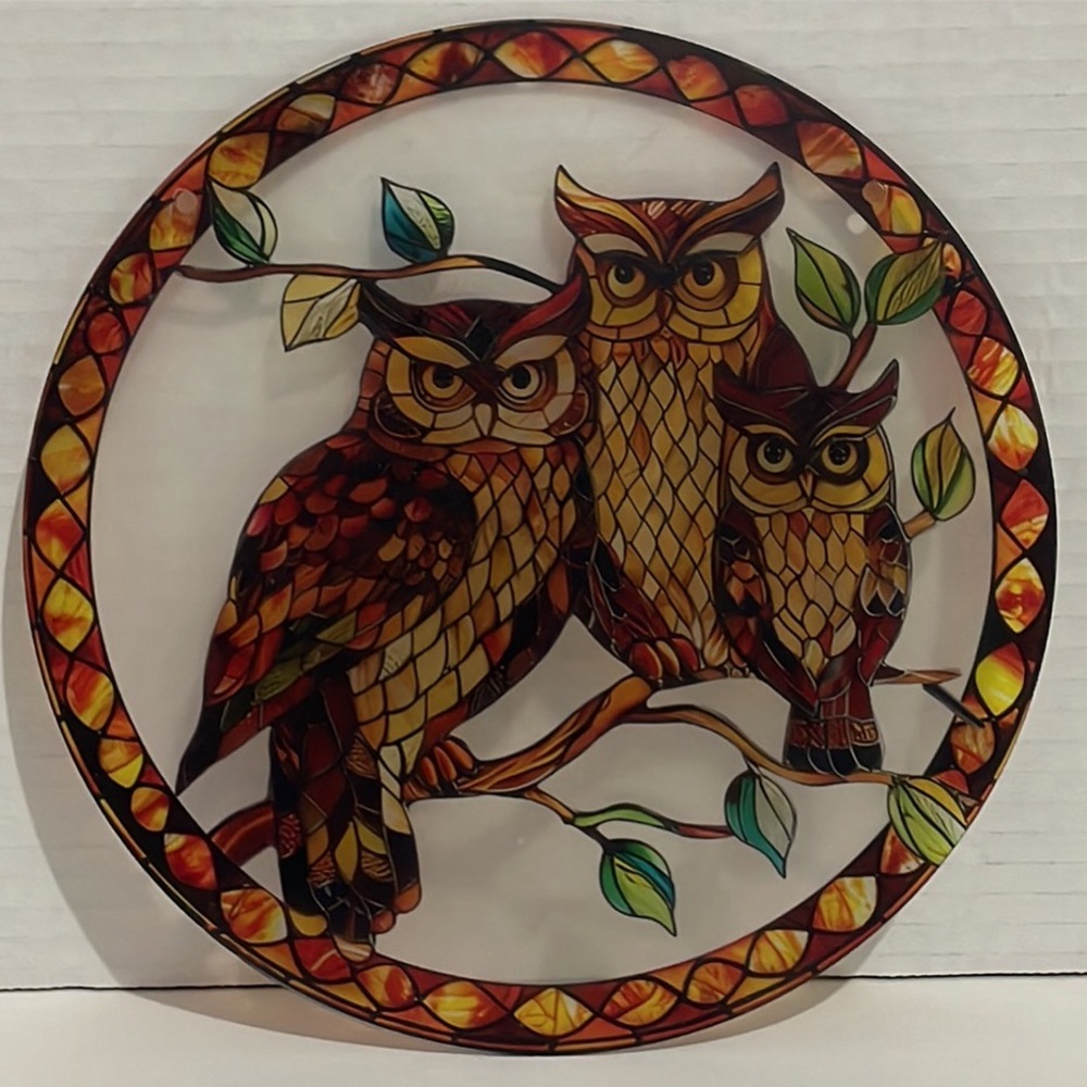 Suncatcher Acrylic Owl Bird Decoration New 7.5” Gifts